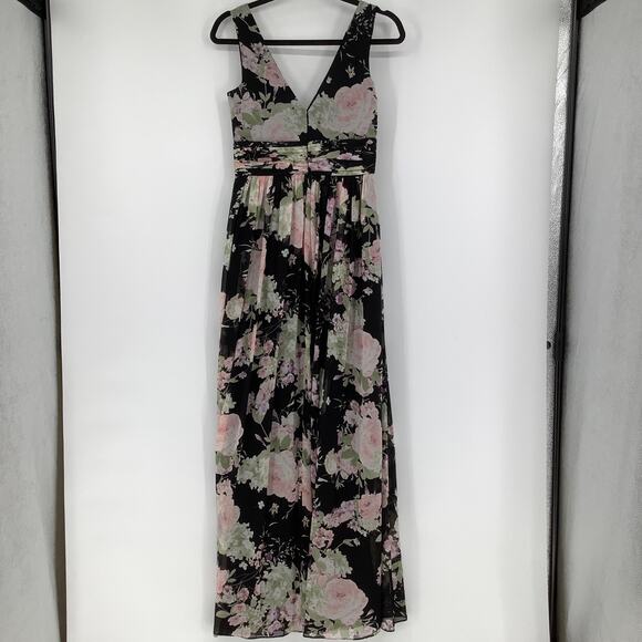 Dessy Collection Size 6 Sleeveless Floral Maxi Dress w/Front Slit $273 msrp J3-1 - Picture 4 of 9